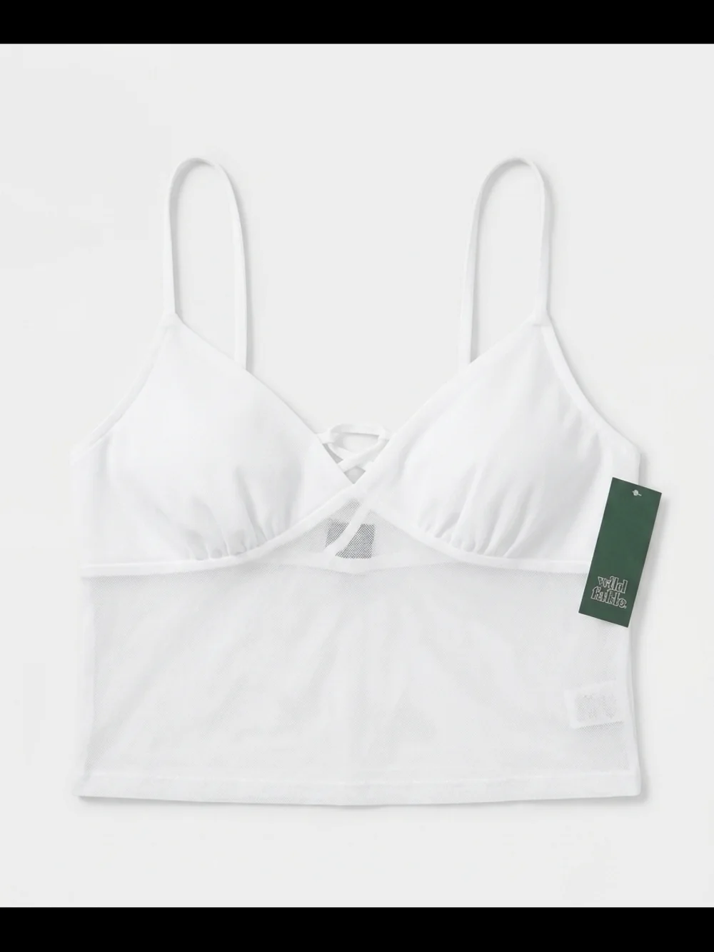 Target White Mesh Bralette Cami with Crisscross Front - Picture 1 of 3